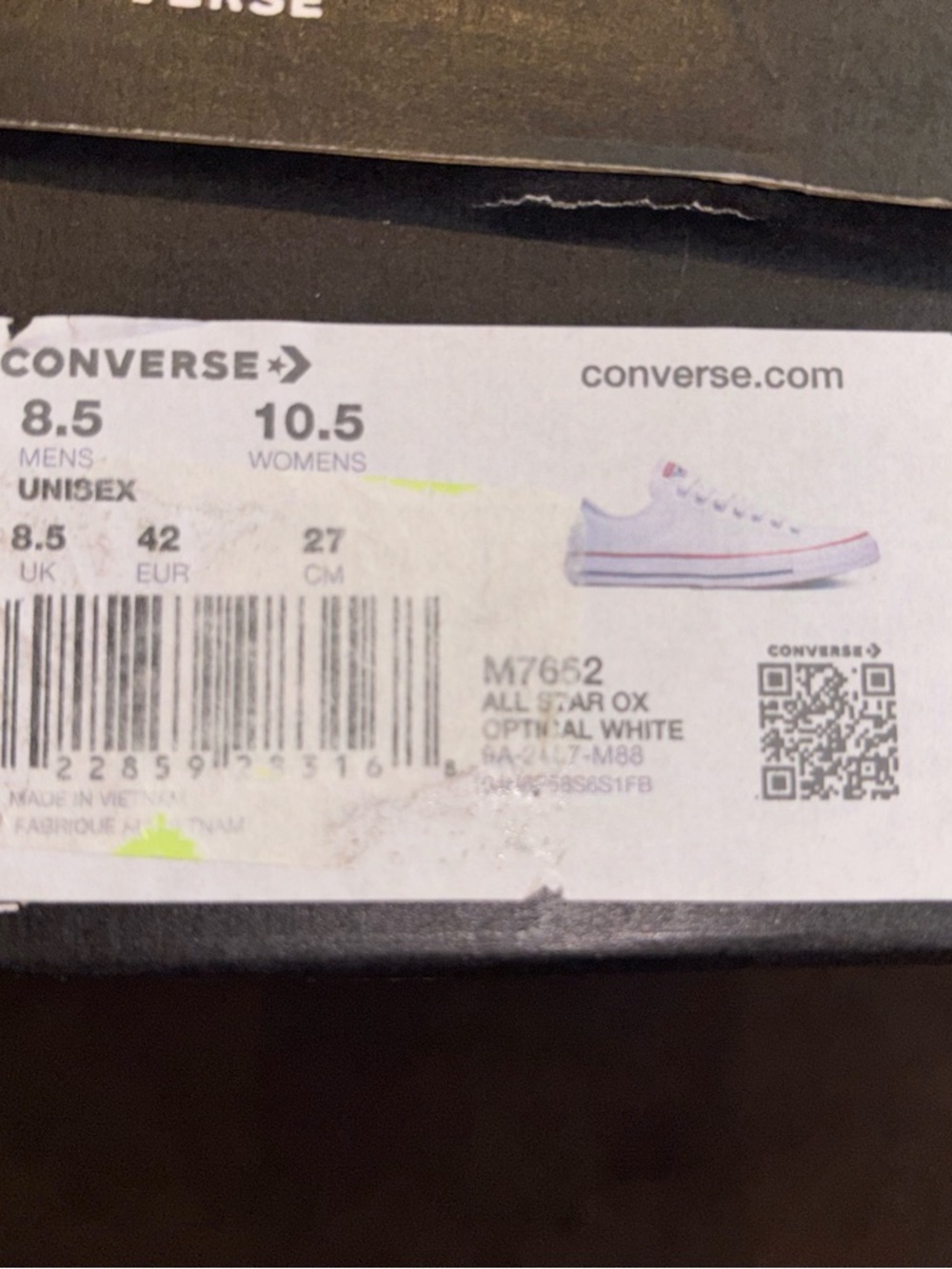 Converse Chuck Taylor All Star Ox Optical White Low Top Sneakers 10.5W 8.5M - Picture 11 of 11